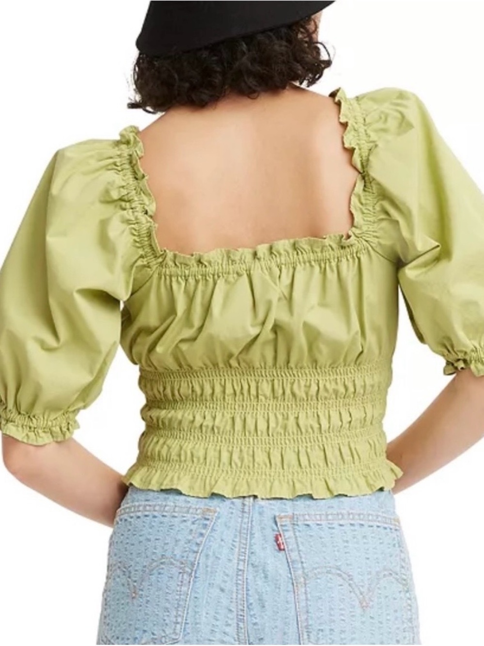 Levi's Tilly smocked cotton crop top